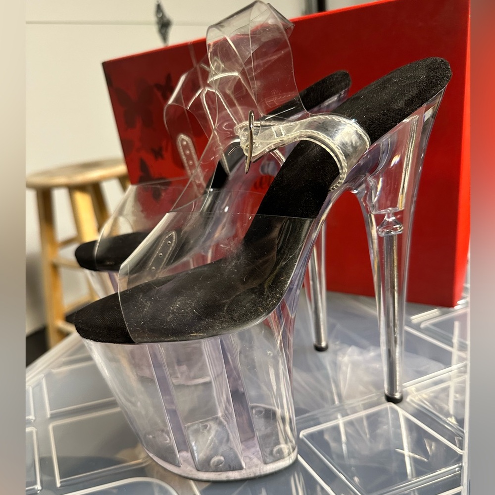 Pleaser 9 inch acrylic clear sandals